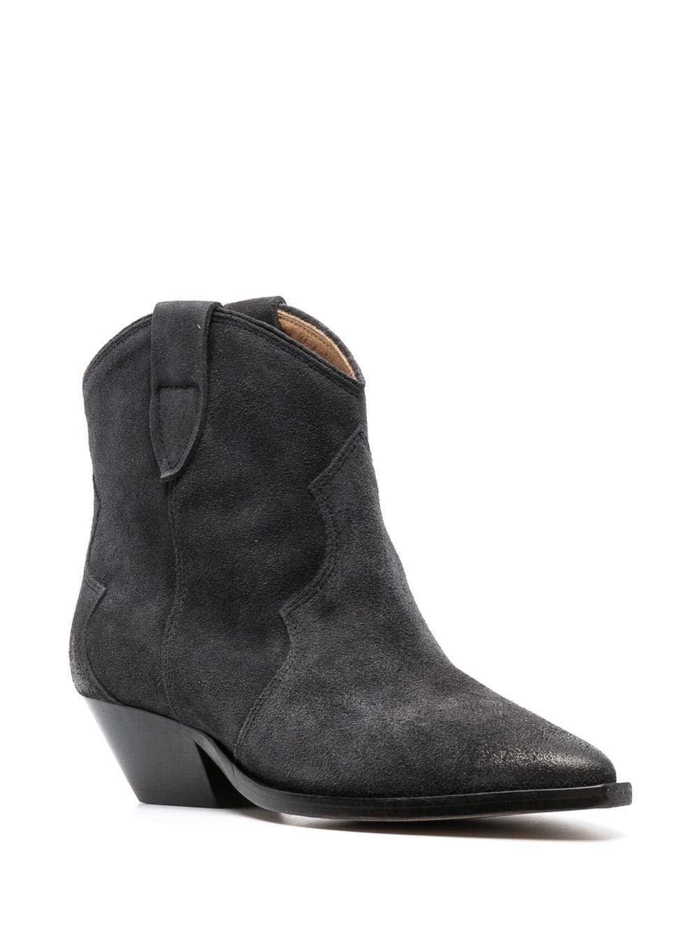 Isabel Marant Dewina Suede Pointed-Toe Ankle Boots Black
