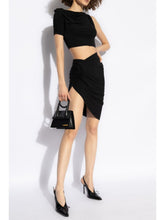 JACQUEMUS Asymmetric Draped Mini Skirt Black