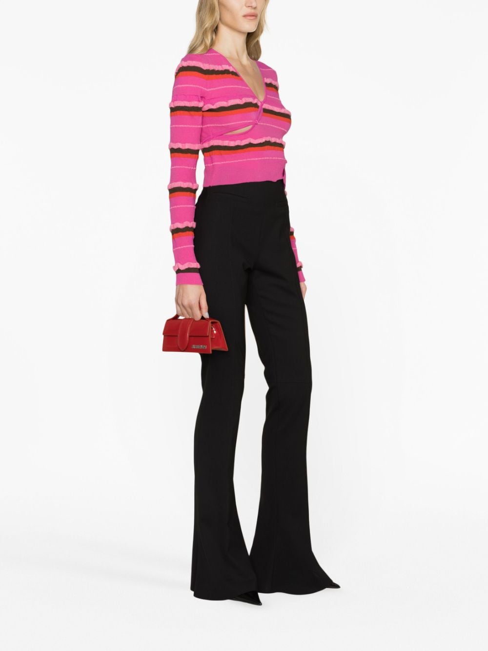 JACQUEMUS The Bambino Leather Handbag Red