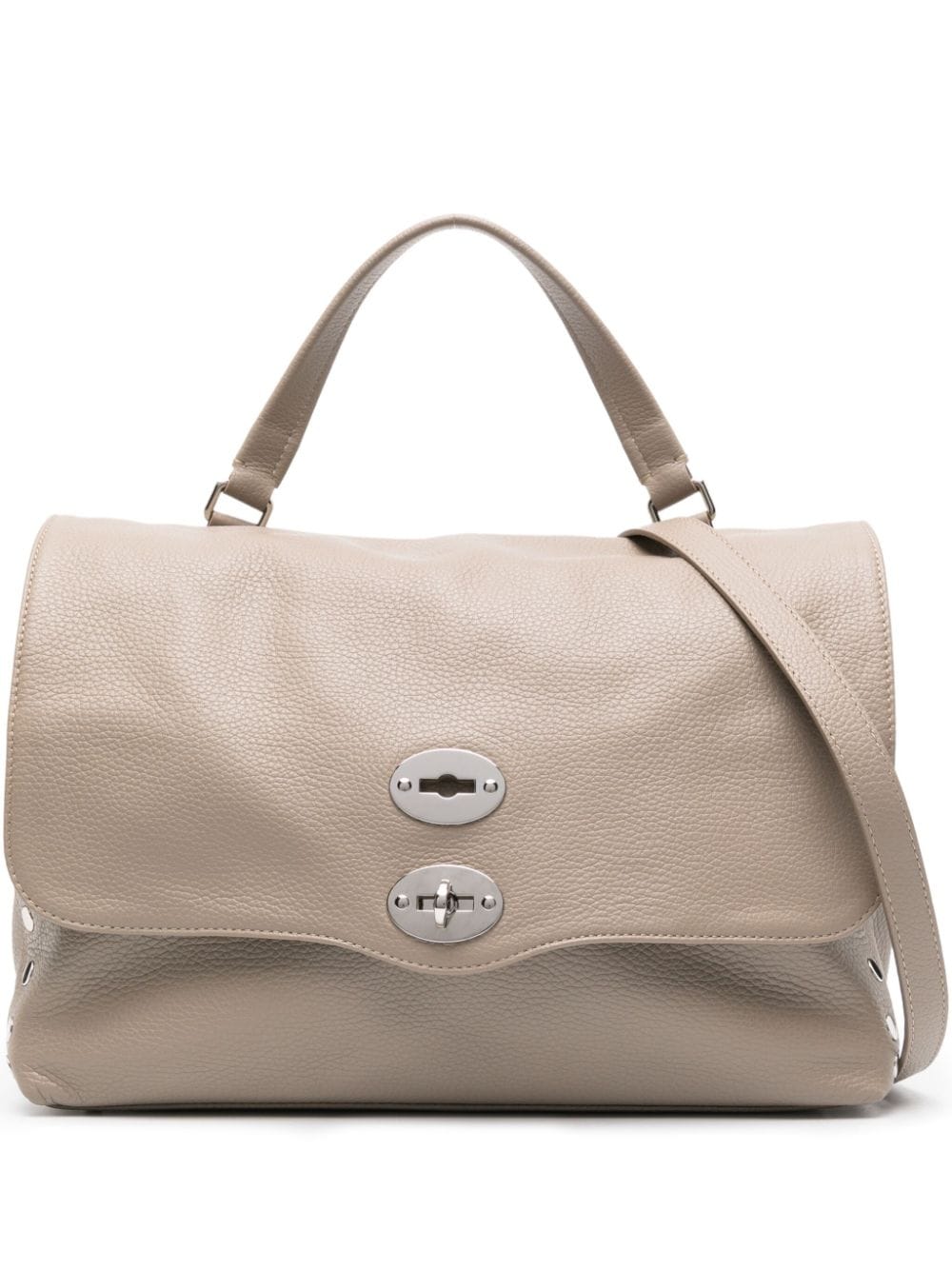 Zanellato Medium Daily Grained Calf Leather Tote Bag Grey