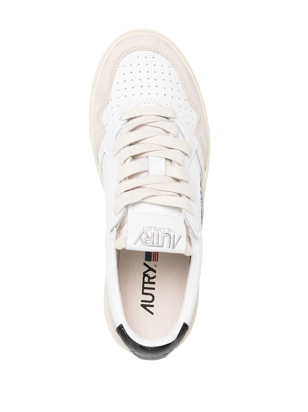 Autry Medalist Low-Top Sneakers in White and Black White