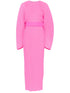 Solace London Fuchsia Long-Sleeve Belted Pencil Dress Fuchsia
