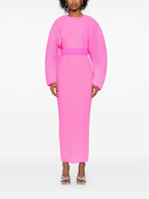 Solace London Fuchsia Long-Sleeve Belted Pencil Dress Fuchsia