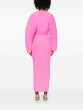 Solace London Fuchsia Long-Sleeve Belted Pencil Dress Fuchsia
