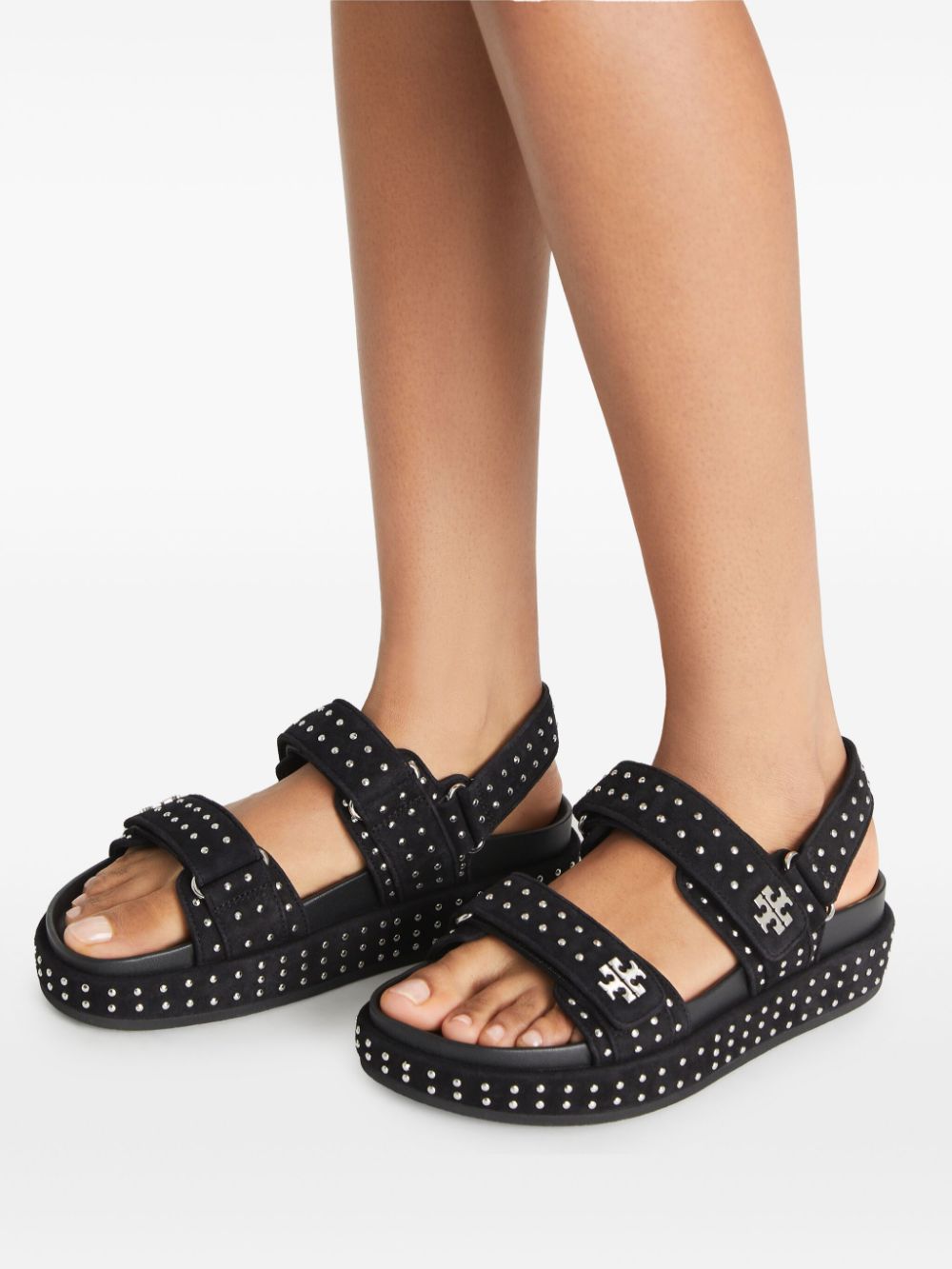 Tory Burch Kira studded suede platform sandals black