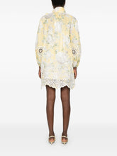 Zimmermann Acacia Linen Floral Mini Dress Yellow