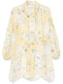 Zimmermann Acacia Linen Floral Mini Dress Yellow