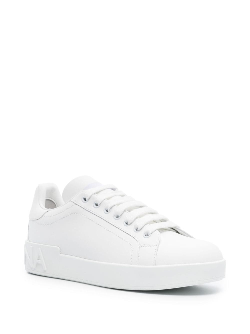 Dolce & Gabbana Portofino Smooth Grain Leather Sneakers White