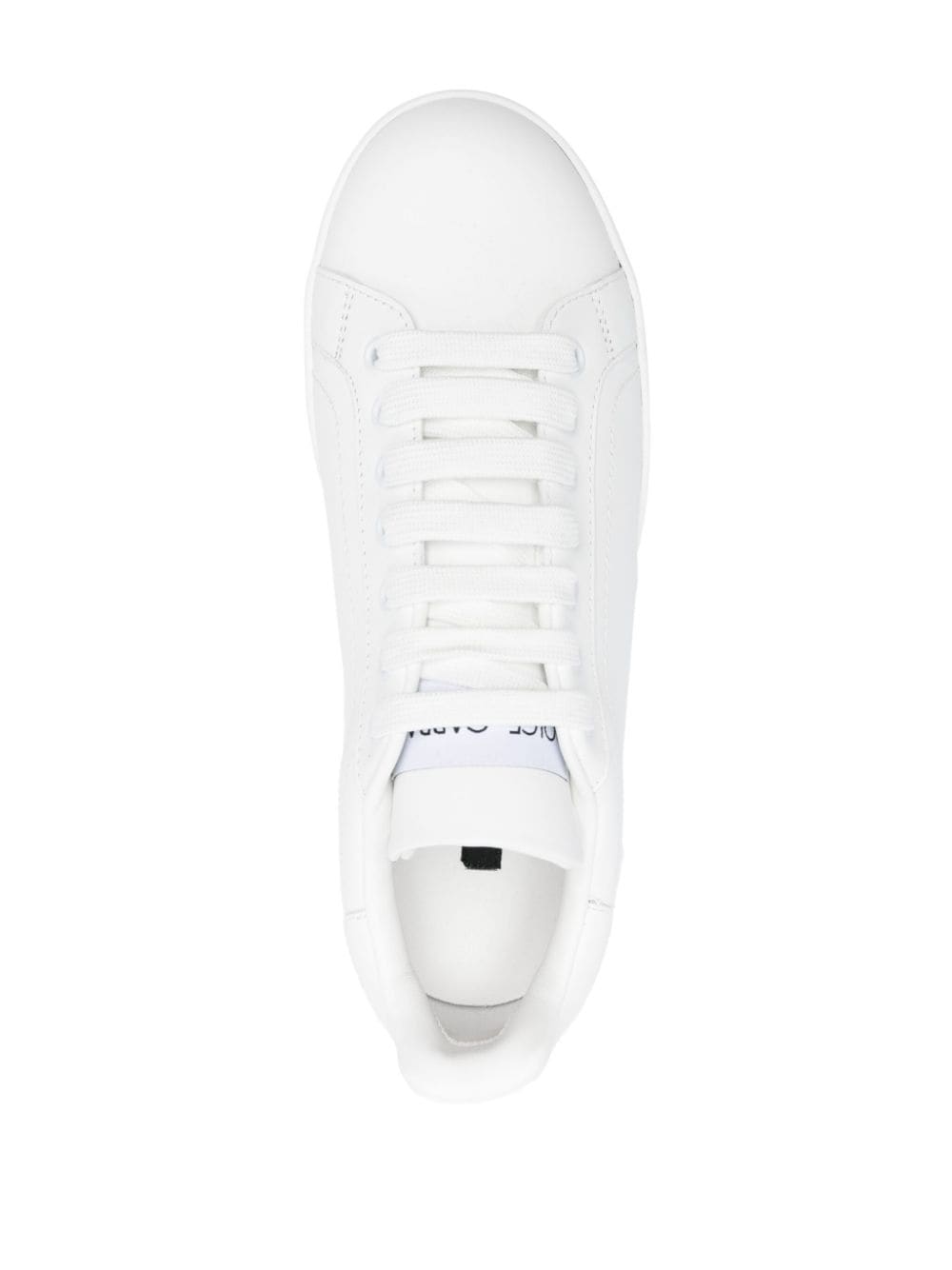 Dolce & Gabbana Portofino Smooth Grain Leather Sneakers White