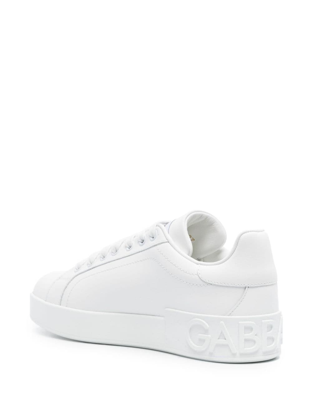 Dolce & Gabbana Portofino Smooth Grain Leather Sneakers White