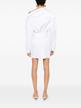 JACQUEMUS Asymmetric Neck Shirt Dress White