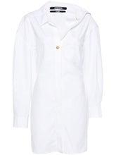 JACQUEMUS Asymmetric Neck Shirt Dress White