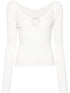 JACQUEMUS Long sleeve Scalloped Top White