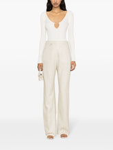 JACQUEMUS Long sleeve Scalloped Top White