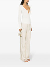 JACQUEMUS Long sleeve Scalloped Top White