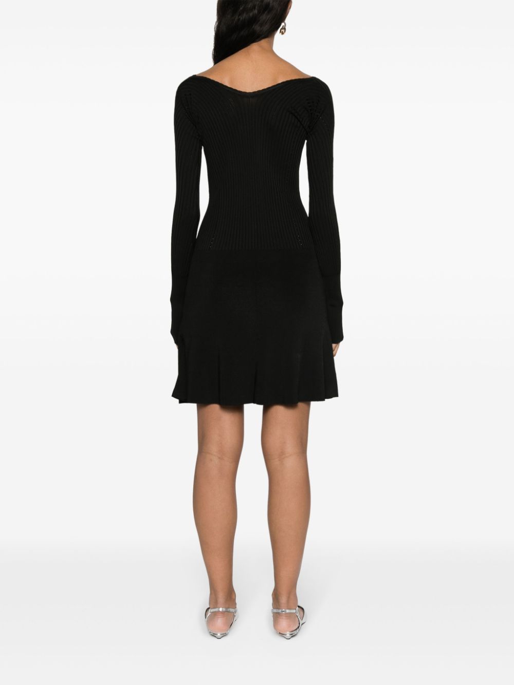 JACQUEMUS La Mini Robe Pralu Flared Mini Dress Black