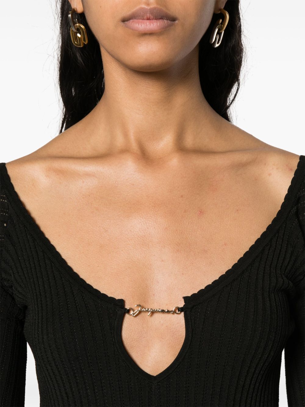 JACQUEMUS La Mini Robe Pralu Flared Mini Dress Black