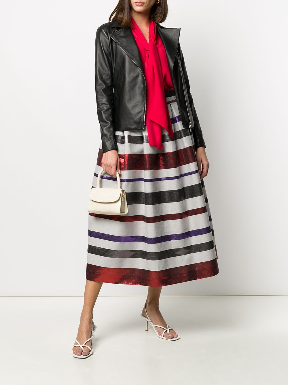 Emporio Armani Zipped Black Leather Biker Jacket Black