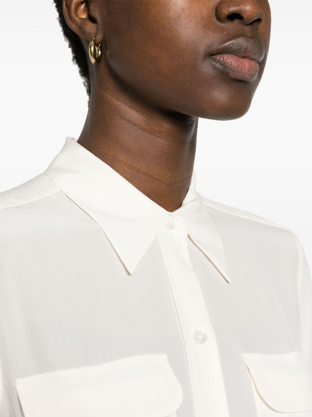 Equipment Signature Silk Shirt Cream
