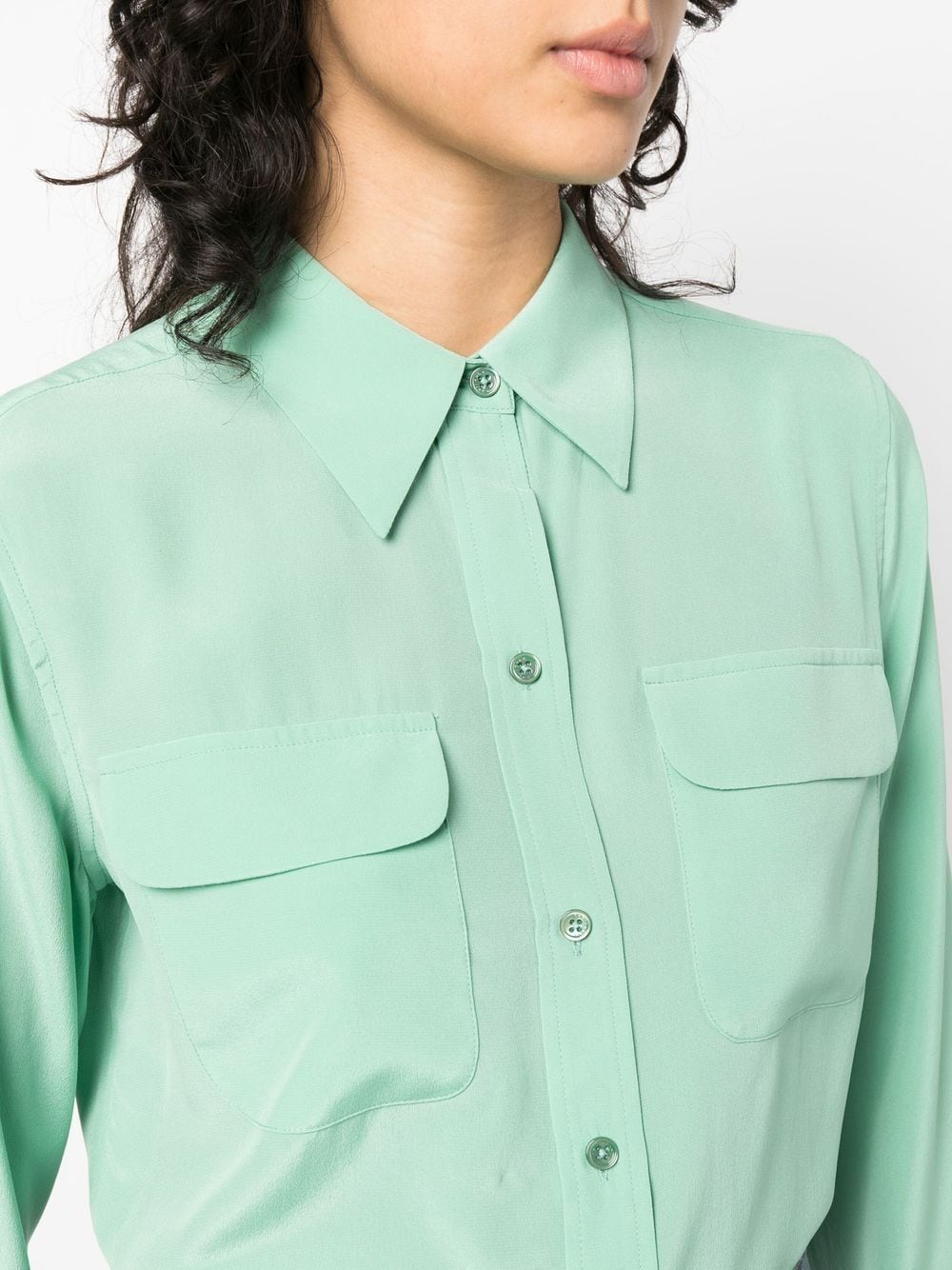 Equipment Signature Silk Shirt Green