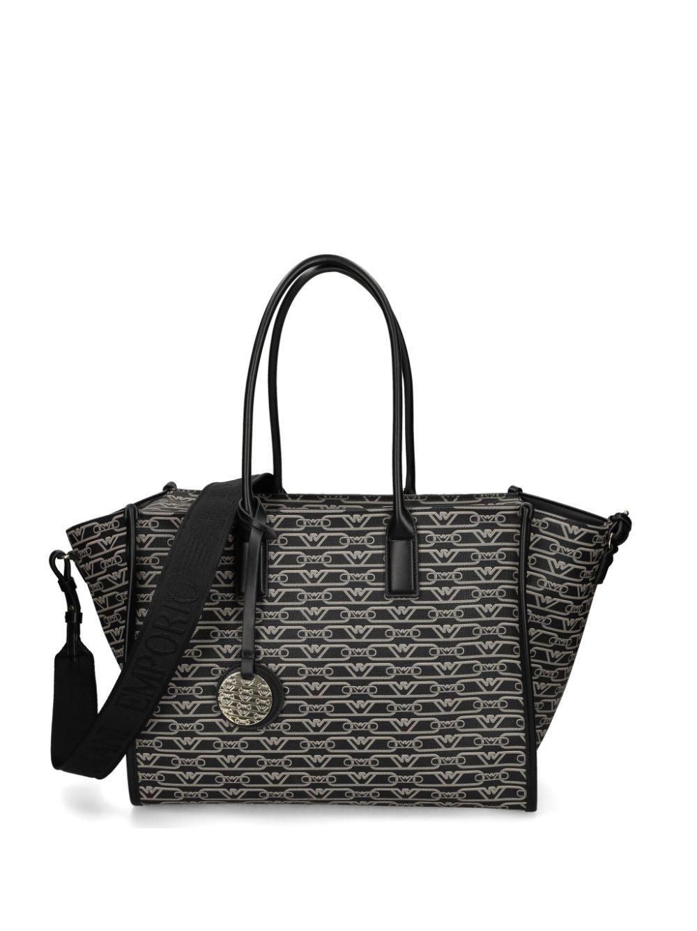 Emporio Armani Jacquard Tote Bag Black