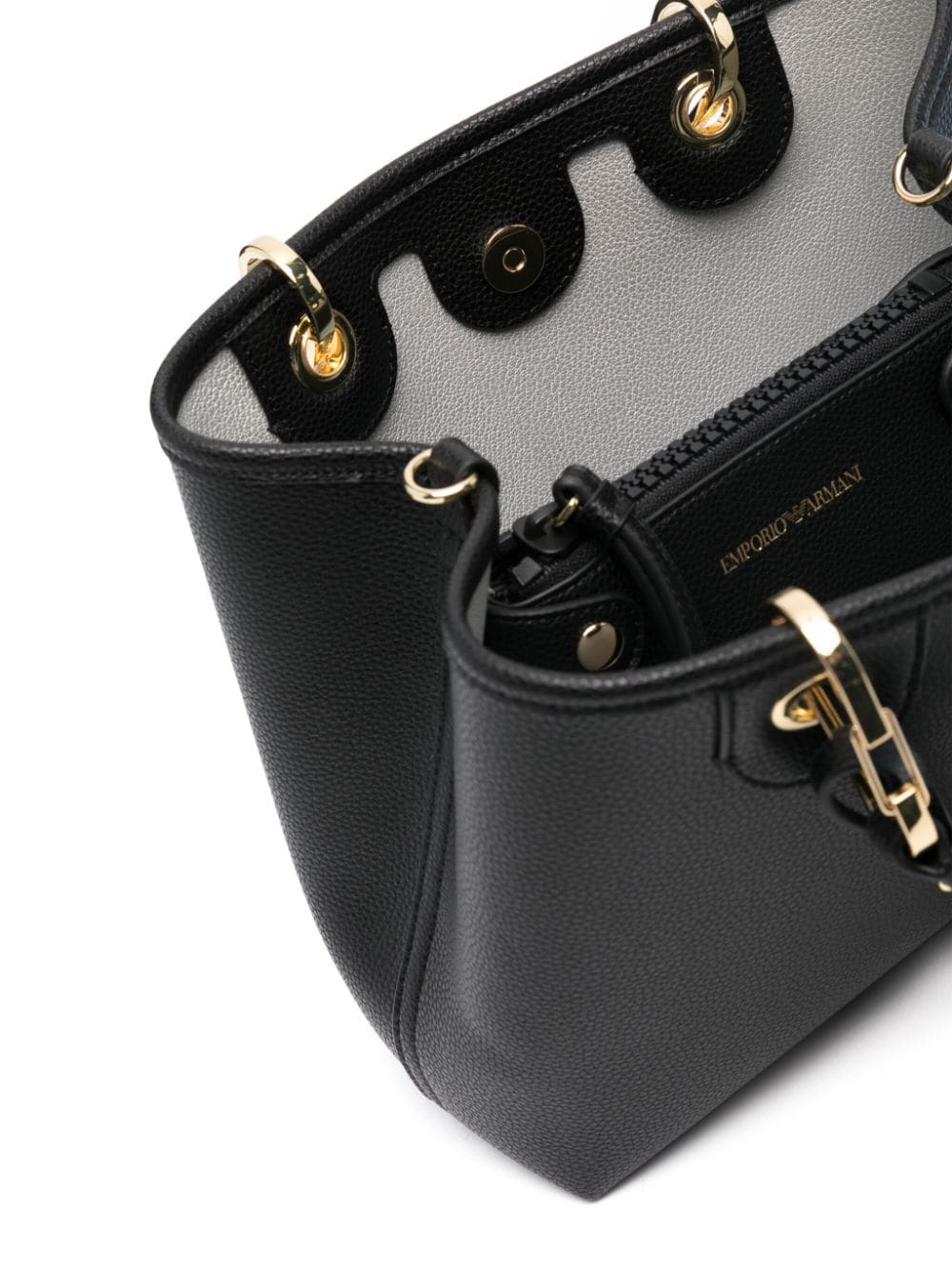 Emporio Armani MyEA Embossed Logo Handbag Black