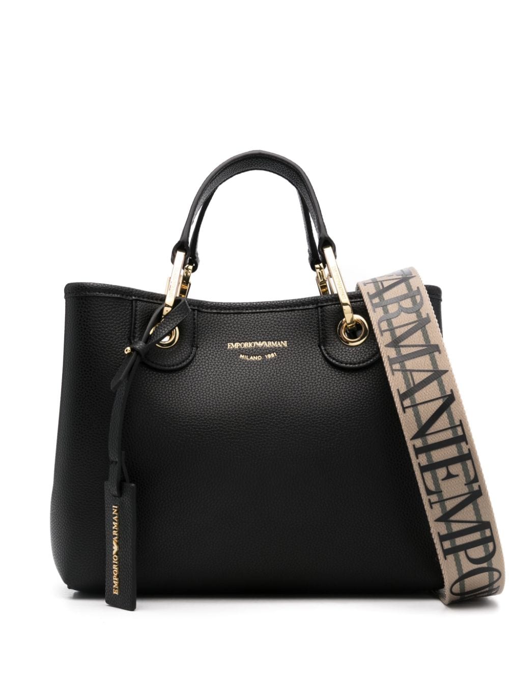 Emporio Armani MyEA Embossed Logo Handbag Black