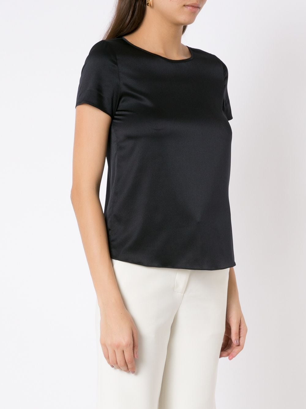 Emporio Armani Stretch Silk Top Blue