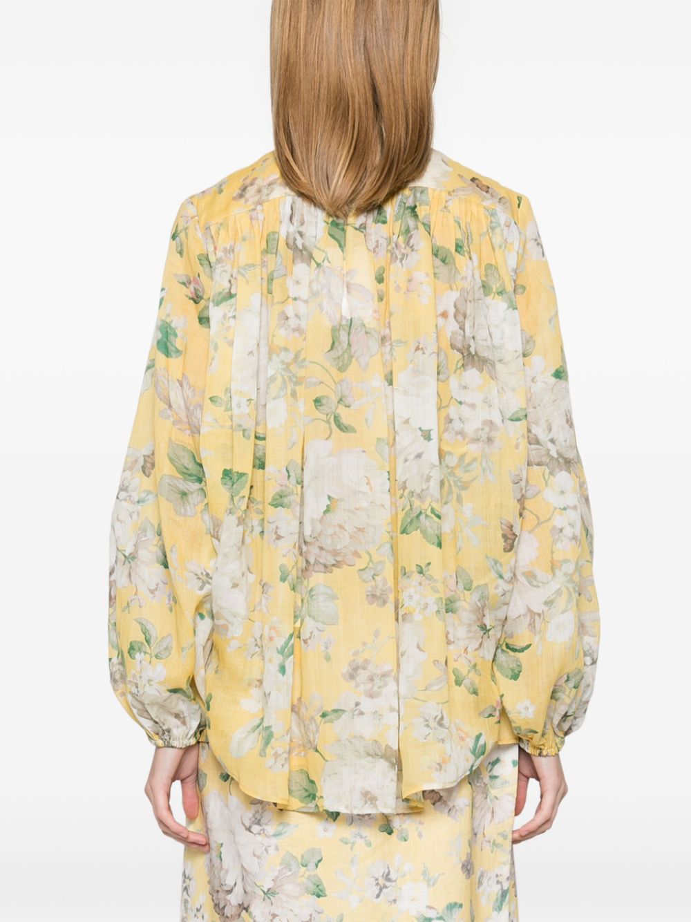 Zimmermann Acacia Floral Print Shirt Yellow