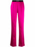 Tom Ford High-Waisted Silk Straight-Leg Trousers Fuchsia fuchsia