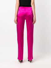 Tom Ford High-Waisted Silk Straight-Leg Trousers Fuchsia fuchsia