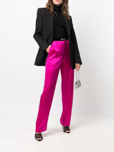 Tom Ford High-Waisted Silk Straight-Leg Trousers Fuchsia fuchsia