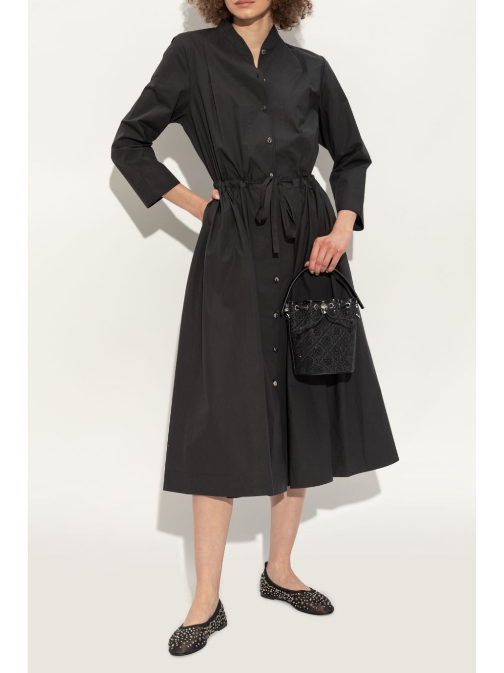 Tory Burch Crystal Embellished Ballerina Flats in Black