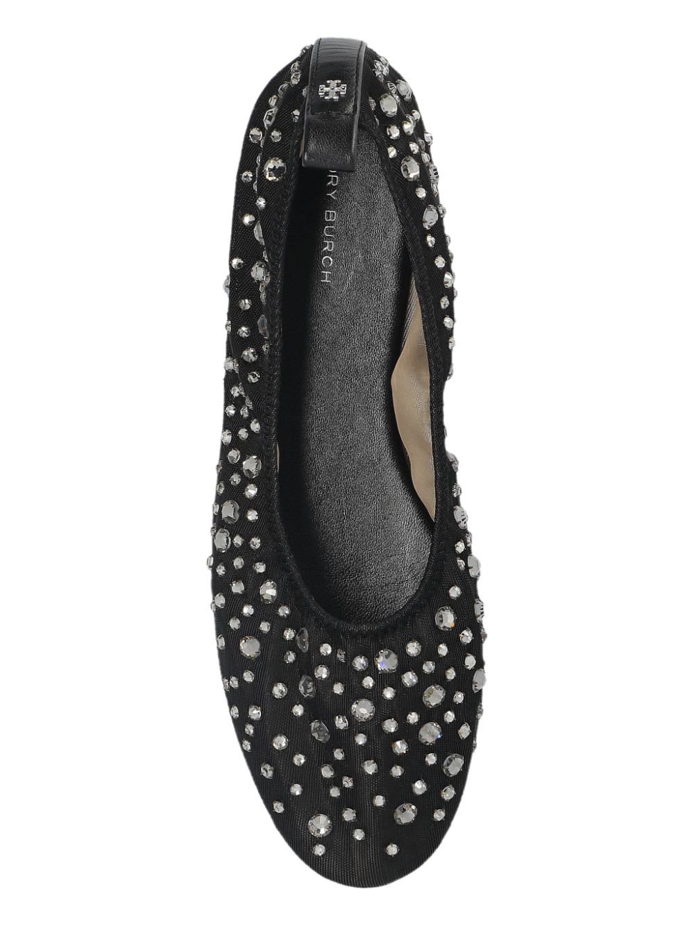 Tory Burch Crystal Embellished Ballerina Flats in Black