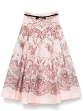 Zimmermann Crush Silk Blend Midi Skirt Pink