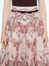 Zimmermann Crush Silk Blend Midi Skirt Pink