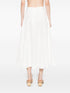 Zimmermann Embroidered White Crush Cotton Midi Skirt White