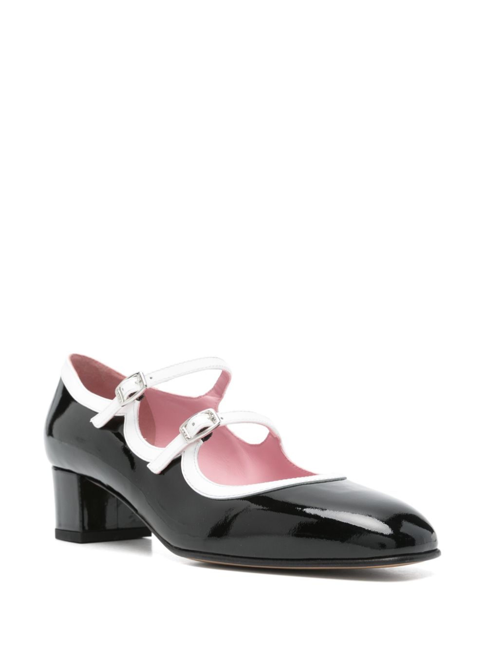 Carel Paris Double-Strap Patent Leather Mary Jane Ballet Flats Black