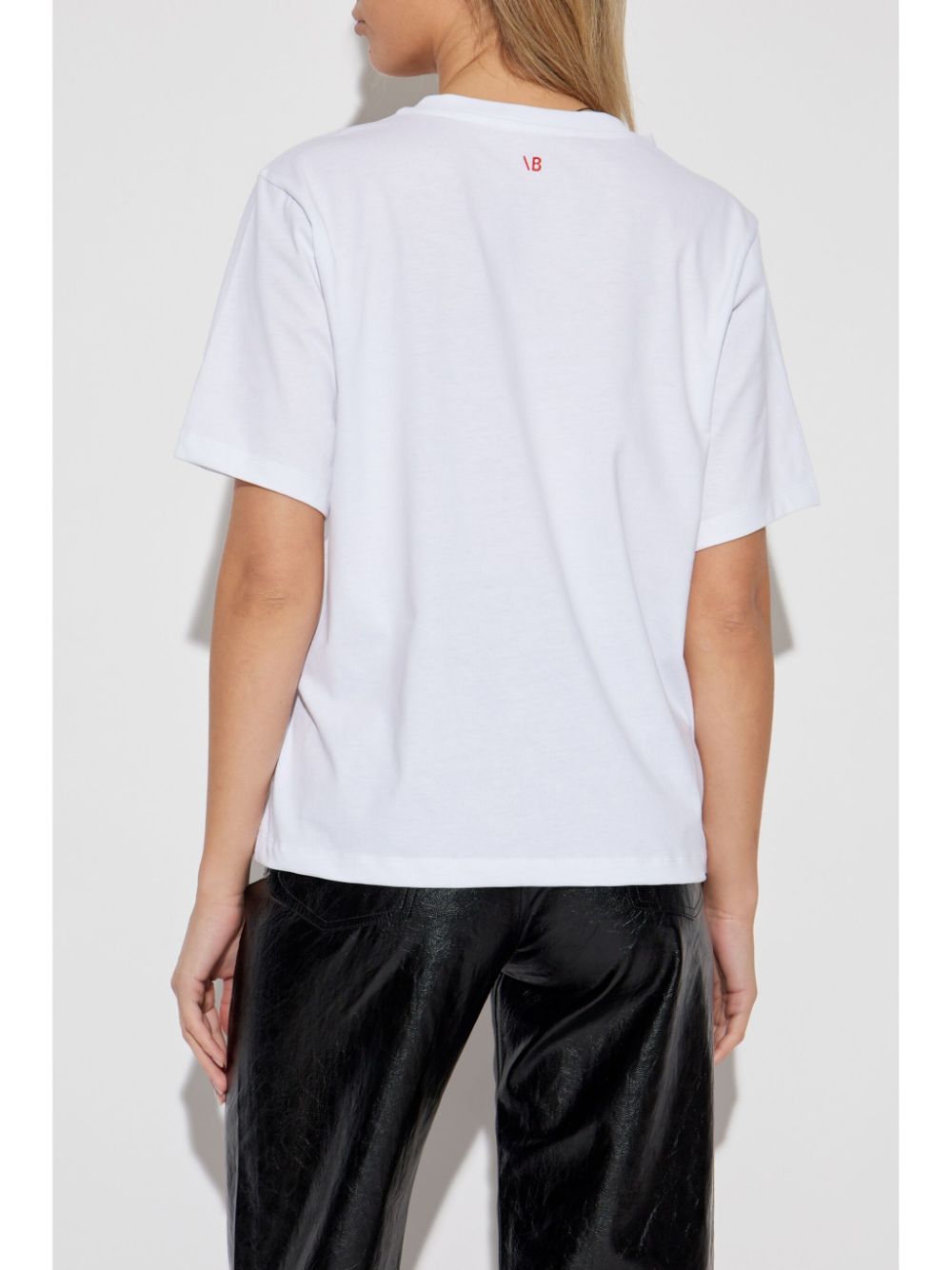 Victoria Beckham Organic Cotton Slogan-Print T-Shirt White