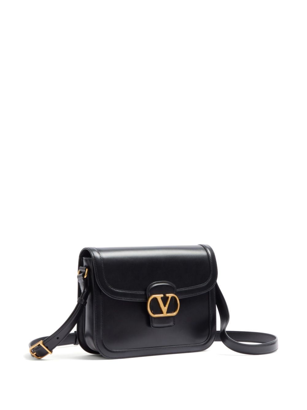 Valentino Garavani 9TO5 Leather Shoulder Bag Black