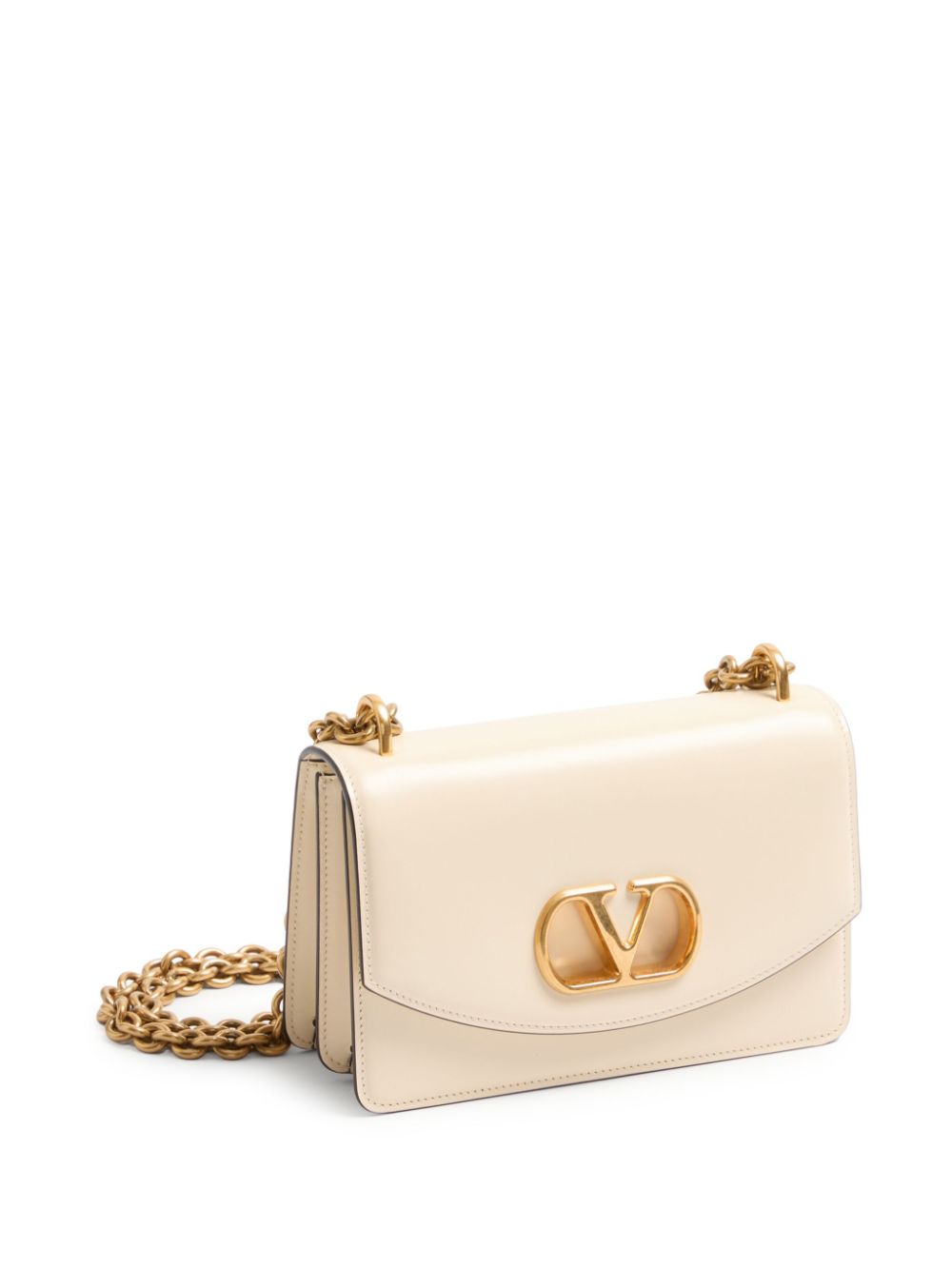 Valentino Garavani Vain Small Leather Shoulder Bag White