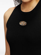 Diesel Fine Ribbed Sleeveless Mini Dress Black Black