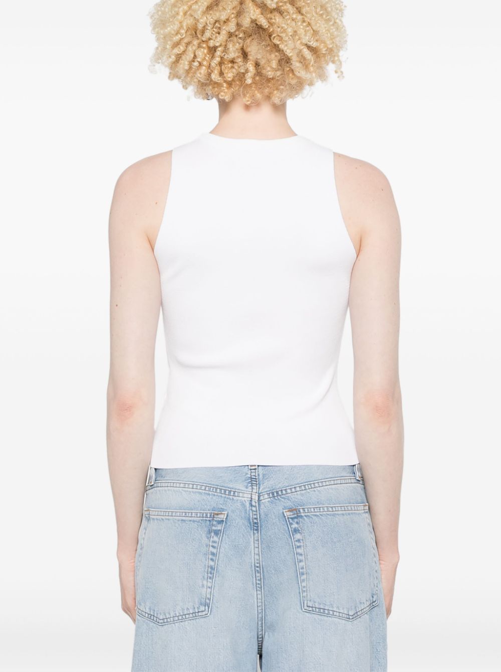 Diesel Oval-D Sleeveless Crew Neck White Top White