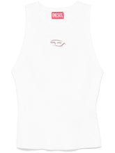 Diesel Oval-D Sleeveless Crew Neck White Top White