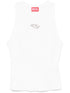 Diesel Oval-D Sleeveless Crew Neck White Top White