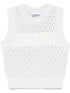 Ganni Openwork Organic Cotton Vest White