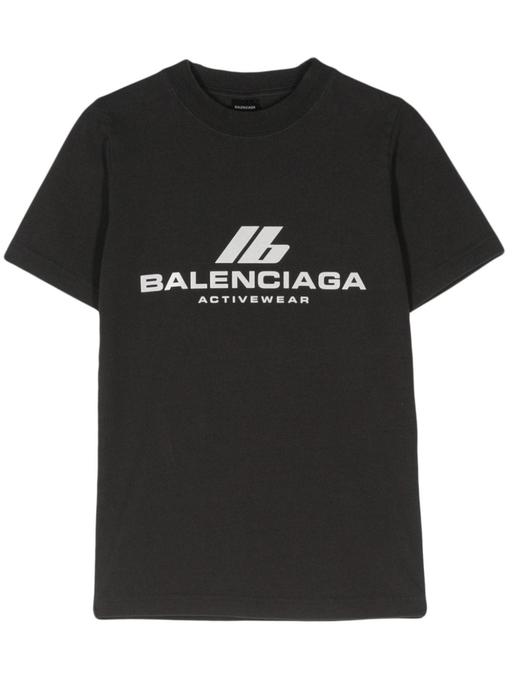 Balenciaga Fitted Logo Cotton-Jersey T-Shirt Black Black