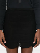 Tom Ford Scalloped-Hem Silk-Cotton Mini Skirt Black