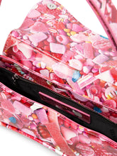 Diesel Play Glossy Printed Faux Leather Clutch Pink