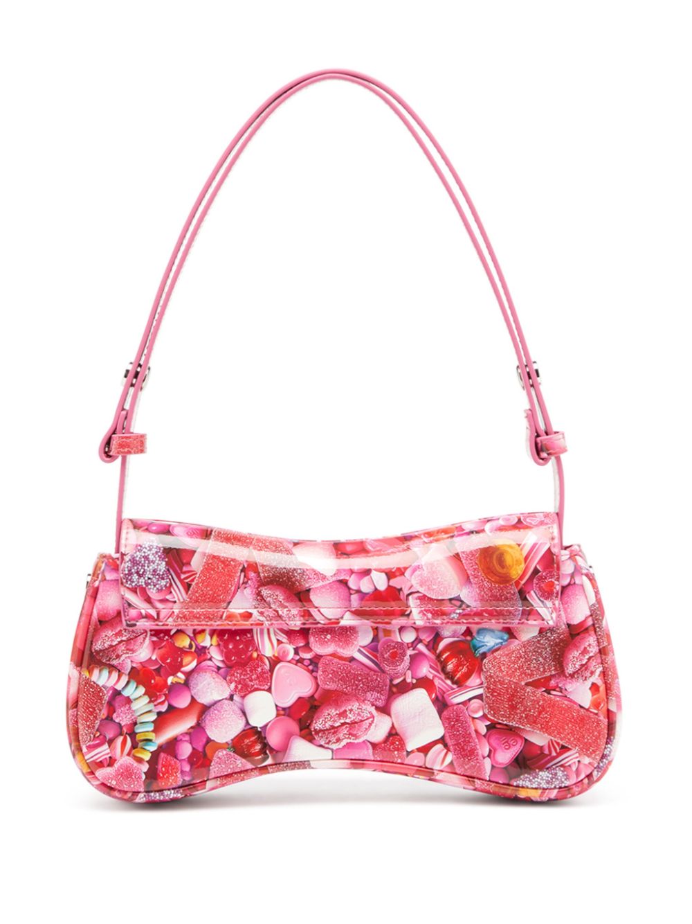 Diesel Play Glossy Printed Faux Leather Clutch Pink